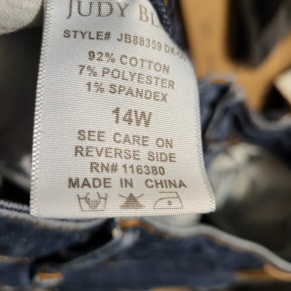 JUDY BLUE STRAIGHT LEG BLUE JEANS SZ 14 - Picture 7 of 7